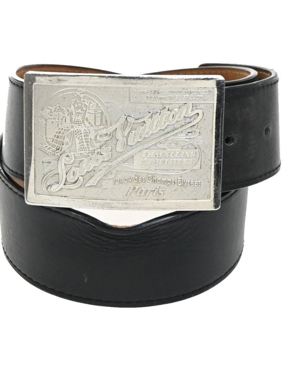LOUIS VUITTON Ceinture Jeans Buckle Belt 80/32 Leather BK SR Spain M6812 63KC996